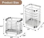 Utensil Holder, Stainless Steel Utensil Drying Rack for Kitchen Counter, Silverware Cutlery Flatware Holder Forks, Knives, Spoons, Chopsticks Organizer (Silver)