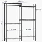 Over Washer and Dryer Shelves,Laundry Room Storage Organization Clothes Drying Rack,4 Tier Adjustable Height Wire Shelving with Wire Basket,Hanger Rod&Hook,Space Saving Shelf