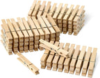 Amazon Basics Wood Clothespins with Spring, Pack of 100