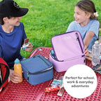 Titan by Arctic Zone Fridge Cold Lunch Box with 2 Gel Ice Packs, Small Insulated Cooler Bag with Leak Proof Lining for School and Work, Lavender