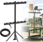 Trailer Tool Rack Shovel Holder - Shovel Rack for Trailer with 6 Tool Holes with Rubber Grommets, Dark Black