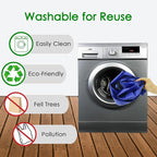 BeeGreen Blue Reusable Grocery Bags Wholesale Royal Reusable Kitchen Bags Bulk Foldable-Machine Washable with Zipper Storage Pouch 50 Packs