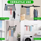 Wall Mounted Drying Rack, 28 Inches Wall Laundry Drying Rack Collapsible Indoor Clothes Drying Rack for Hanging Clothes