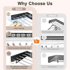 Wall Mounted Clothes Drying Rack Folding Indoor, Foldable Laundry Drying Rack Collapsible,Invisible, Space Saving, Retractable Towel Drying Rack, with Wall Template(5 Drying Rods, Black 32")