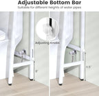 Nightcore Over-The-Toilet Storage, 3-Tier Freestanding Bathroom Organizer Shelf w/ 2 Hanging Hooks & Toilet Paper Holder, Multifunctional Metal Toilet Storage Rack for Bathroom Laundry (White)