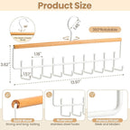 2PCS Tie Rack Hanger for Closet Upgraded 2-in-1 Tie and Belt Hanger Non Slip Tie Rack with 20 Hooks Tie Hanger Space Saving Wooden Belt Tie Organizer for Tank Tops Bras Cami Scarves, Wooden