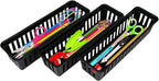 FEOOWV Classroom Pencil or Rubber Organizer Basket Trays, Office Supply Baskets Organization Trays for Home School Classroom Office 12 Pack (Black)