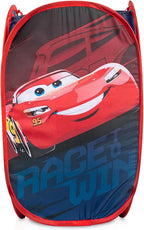 Disney Pixar Cars Pop Up Hamper - Lightning McQueen Racecar Mesh Laundry Basket/Bag with Durable Handles - Storage for Clothes and Toys