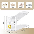 Shoe Slots Organizer for Closet, Shoe Stacker Organizer Double Layer Stack Shoe Rack, Shoe Display Shelf 50% Space Saver Storage Holder for Closet, 36 PACK