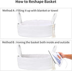 ABenkle Small Storage Basket, Jute Rope Woven Toilet Paper Tray Organizer for Toilet Tank Top, Boho Bathroom Decor Holder for Shelf Bedroom Living Room -13x6x4 Inches