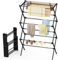 Drying Rack Clothing, 3-Tier Clothes Drying Rack Foldable, Antirust Laundry Drying Rack Collapsible Use for Indoor & Outdoor, 11.8" D x 34.6" W x 35.4" H, Black