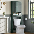 Over The Toilet Storage Cabinet, Over The Toilet Storage with Fluted Door Over The Toilet Cabinet with Adjustable Shelf Above The Toilet Storage Cabinet for Bathroom Organizer, Forest Green