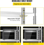VEVOR Storage Shelf, 5-Tier Storage Shelving Unit, Stainless Steel Garage Shelf, Heavy Duty Storage Shelving, 1650 Lbs Total Capacity with Adjustable Height
