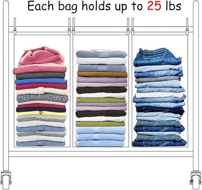 Laundry Sorter 4 Section, 4-Bag Heavy Duty Rolling Laundry Hamper Cart, Laundry Basket Organizer With Wheels and Removable Bags, Laundry Room Organization For Dirty Clothes Storage, BEIGE