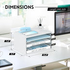 SUPEASY Wood Desk Organizer, 3 Tier Paper File Organizer for Desk, Wooden Desktop Organizer, Paper Letter Literature Mail Sorter, for Office School & Home Organization, White