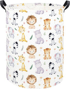 Animal Baby Laundry Basket Baby Hamper Kids Hamper Basket Toy Storage Bin for Boys Room Decor Baby Nursery Hamper Gift Baskets for Bedroom Bathroom(Cute Animal)