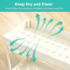 Under Sink Organizers and Storage 2 Pack, Pull-Out Sliding Cabinet Organizer with 2-Tier Storage Shelf & 4 Hooks, Multi-Purpose for Kitchen & Bathroom (13 Inch, White)
