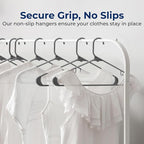 SereneLife Premium 20 Pack Plastic Hangers, Lightweight, Durable, Space Saving Clothes Organizers, Suitable for Shirts, Sweaters, Hoodies, Dresses, Kids Clothes, Good for Home Organization (Gray)