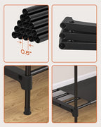 Portable Closet, 81.1 Inch Extra Large Capacity Wardrobe Closet with Cover, Clothes Storage Organizer with Shelves and 3 Hanging Rods, Easy to Assembly, Black PCT133B01