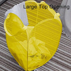 Larpur Pop Up Laundry Hamper, Collapsible Mesh Laundry Basket with Side Pocket, Foldable Clothes Hamper for Storage, Home, Dorm, Travel, Cruise, Yellow