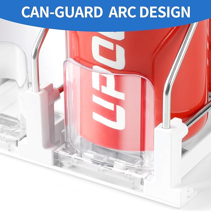 Drink Organizer for Fridge Soda Can Organizer Fridge Dispenser for Refrigerator, 5 Row 20 Cans 12.2 Inch Deep,for Medium-size Fridge