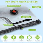 Vacuum Bags for Travel - USB Electric Pump, 6 Pack Carry-on Size Vacuum Seal Bags for Clothing - Space Saver Vacuum Storage Bags for Luggage, Travel Essentials.