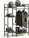 TONGMO Motorcycle Gear Rack, Heavy Duty Helmet Stand, Large Motorcycle Gear Storage Rack for Helmet, Jacket, Boots & Riding Accessories