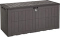 YITAHOME 134 Gallon Large Deck Box, Waterproof Resin Outdoor Storage Box with Lock, Doubles as 2-Person Bench Seating for Patio Furniture Cushions,Garden Tools & Pool Accessories, Dark Brown