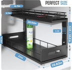 Under Sink Organizer Upgrade To Professional Rails,2-Tier Dual Pull Out Cabinet Storage,Height Adjustable Slide Out Drawers For Bathroom Kitchen,2 Pack-21"Dx12.8"-16.9"H,Black