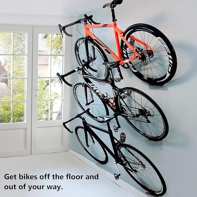 Eapele Bike Pedal Hanger Bicycle Wall Mount Horizontal Hanger, Heavy-duty 10GA Steel Plates Made, Support to 150lb, Compatible with Platform Pedal, Clipless Pedal, and Hybrid Pedal（3pcs）