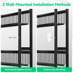 Behind The Door Narrow Bookshelves Pantry Spice Rack 5-Tier Slim Metal Space-Saving Organizer for Bathroom Closet Kitchen Living Room Sturdy Room Laundry Room, Black