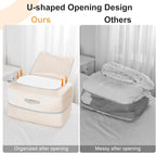 Comforter Storage Bag - 110L Large Capacity Blanket Storage Bags 2-Layer Ultra Space Saving Self Compression Organizer, Washable Compression Bags for Storage Comforter Blanket, 4-Pack, Beige