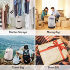 Seiritex Laundry Bag Backpack with Shoulder Straps and Detergent Holder Clothes, Travel Laundry Backpack Bag Hamper for College Dorm Room (Khaki w Brown)