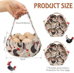 2 Pieces Egg Basket Mini Egg Collecting Bags Gathering Basket with 7 Pouches for Easter Farmhouse Chicken Hen Duck Goose Housewife Garden Transporting Storage, 8 x 2.6 Inch(Lovely)