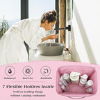 Attmu Mesh Shower Caddy Portable Dorm Tote Bag, Quick Dry Hanging Toiletry Bag, Large Capacity Shower Bag for College Dorm Room Essentials for Boys and Girls for Bath Camping (Light Pink)