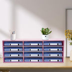 12 Compartments Desk Literature Organizer, Countertop Mail Sorter Organizer,Student Mailbox for Classroom, Desktop Paper Organizer for Home Office School, Pink