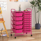 RELAX4LIFE 15-Drawer Storage Drawer Carts - Mobile Rolling Utility Cart w/Wheels, Craft Organizer for Classroom Organization and Storage, School, Office, Home, Storage Organizer Cart