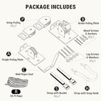 Ladder Hoist for Garage Ceiling with Metal Pulley System Holds 150 lbs, 5.5" Low-profile Self Locking Storage Lift, Parallel or Perpendicular Mounted