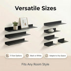 Z metnal Floating Shelves, Bedroom Shelves, Display Metal Wall Shelf for Funko Pop Speaker Figure Collection, Floating Storage Wall Decor, Aluminum, Wall Mounted, Matt Black, 20 inch, 2 Pack