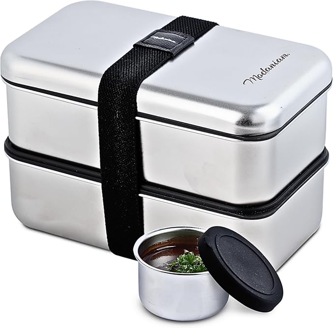 Leak Proof Stainless Steel Bento Box, Stainless Steel Lunch Box For Adults, Metal Bento Box, Japanese Lunch Container, Large With Compartment, Korean Bentobox, Non Toxic, Microwave Safe