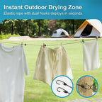 2 Pack Camping Portable Clothesline with for Travel 12 Clips, Colorful & Blue Windproof Retractable Clothesline Kit for Camping, Home, Cruise, Hotel