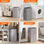 Lifewit 100L Large Tall Laundry Hamper, Collapsible Laundry Basket with Handles, Foldable Clothes Hampers for Laundry, Portable Dirty Clothes Hamper for Dorm College Bedroom Bathroom, Light Gray