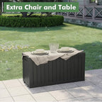 Outdoor Storage Box, Resin Deck Boxes Indoor and outdoor, Waterproof Storage Box Lockable Lid (Black, 85 Gallon)