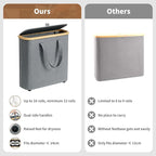 30L Toilet Paper Storage Basket with Lid & Handle, Bamboo Toilet Paper Organizer for Bathroom, Free Standing Toilet Paper Holder Stand for 12-16 Rolls, Bathroom Tissue Storage Bin
