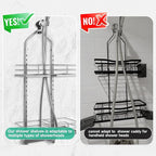 Shower Caddy Hanging for Handheld Showerheads Adjustable Height Extra Long Bathroom Storage Organizer Hanger Rack Rustproof Hose Shower Organizer 4 Levels Height Shower Rack (Sliver)