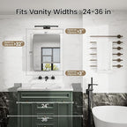 Medicine Cabinet 20x26 Inch, Black Aluminum Bathroom Mirror Cabinet with Storage, 6 Adjustable Glass Shelves, Rust Proof, Recessed or Surface Mount Wall Cabinet, Soft Close Hinge