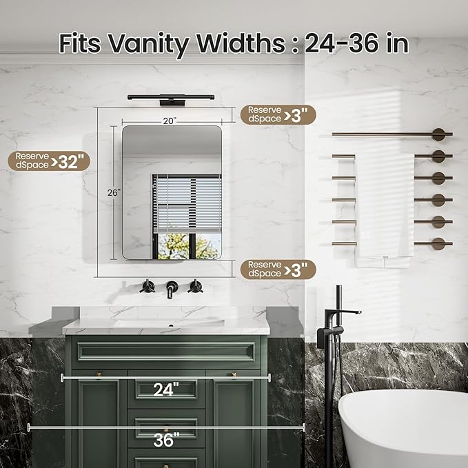 Medicine Cabinet 20x26 Inch, Black Aluminum Bathroom Mirror Cabinet with Storage, 6 Adjustable Glass Shelves, Rust Proof, Recessed or Surface Mount Wall Cabinet, Soft Close Hinge