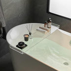 SHUNLI Clear Bathtub Caddy Tray, Bath Tub Tray Shelf Table, Bathroom Shower Caddy Tray, Acrylic