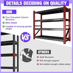 4-Tier Heavy Duty Garage Shelving Unit, 5000lbs Adjustable Garage Shelves 71" W x 24" D x 71" H Metal Shelving, Utility Rack Shelf, Industrial Shelve Units for Storage Warehouse Pantry Closet