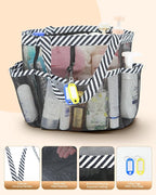 Temede Mesh Shower Caddy Tote, Large Shower Caddy Basket Portable, Quick Dry Hanging Toiletry Bag, 8 Storage Pocket Handle Bath Organizer for College Dorm, Gym, Camp, Travel